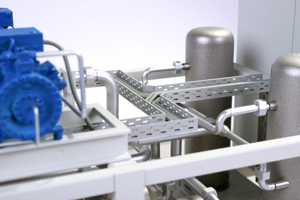 Modell einer Kältemaschine im Maßstab 1:10